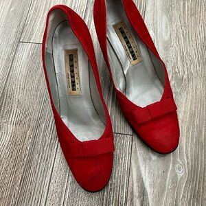 New York Transit Red Bow-Accent Women's Pumps
